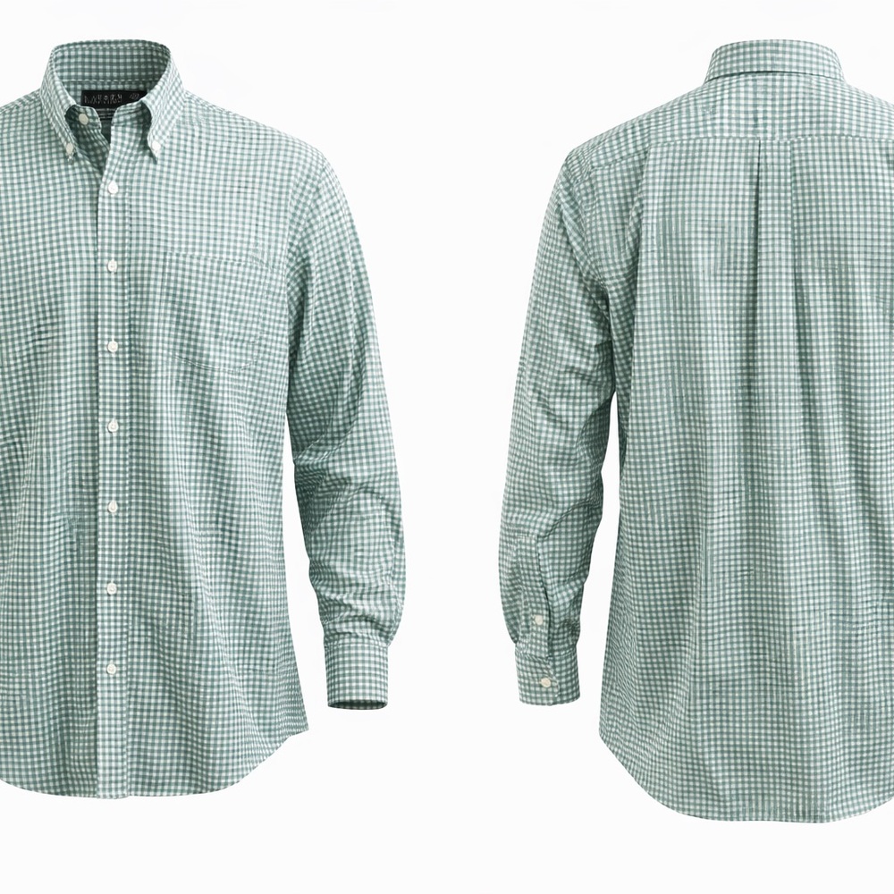 Lauren Ralph Lauren Cotton Classic Fit Gingham Plaid Button Down Shirt Non Iron